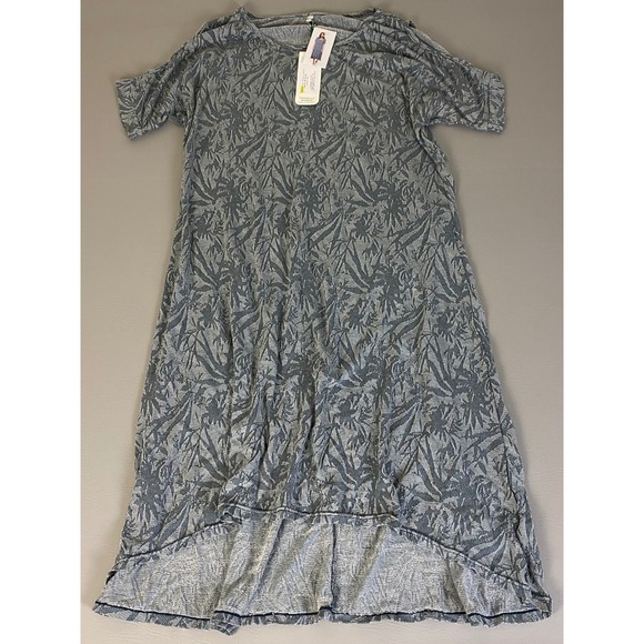 Vigorella Gardenia Maxi Dress‎ Bamboo Blend Blue Fern Print Small / Medium NWT - Picture 1 of 15